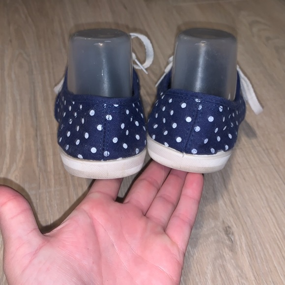 Navy blue with white polka dots casual Canvas shoes - Picture 5 of 9